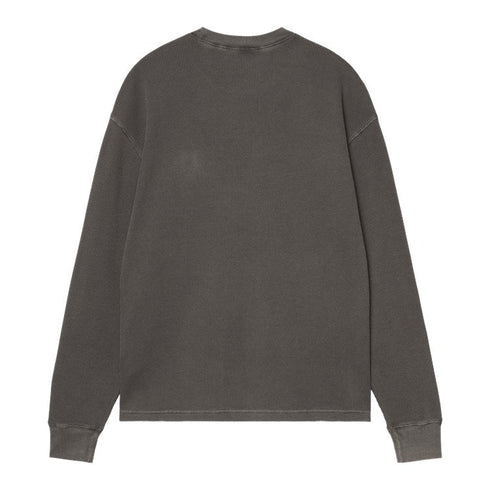 Carhartt Wip L/S Vista Waffle T-Shirt - Black Garment Dyed - Streetart.fr